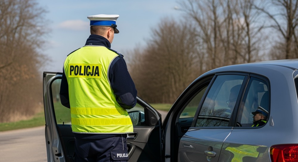 Kierowca z zakazem wpadł w Ostrzeszowie po kolizji z Porsche